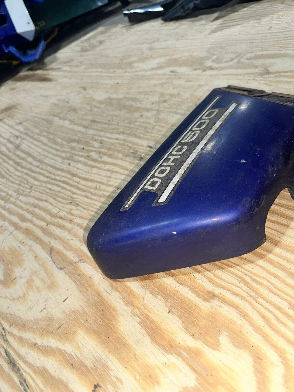 1973-74 Yamaha TX500 Blue DOHC Right Side Cover Frame Cover