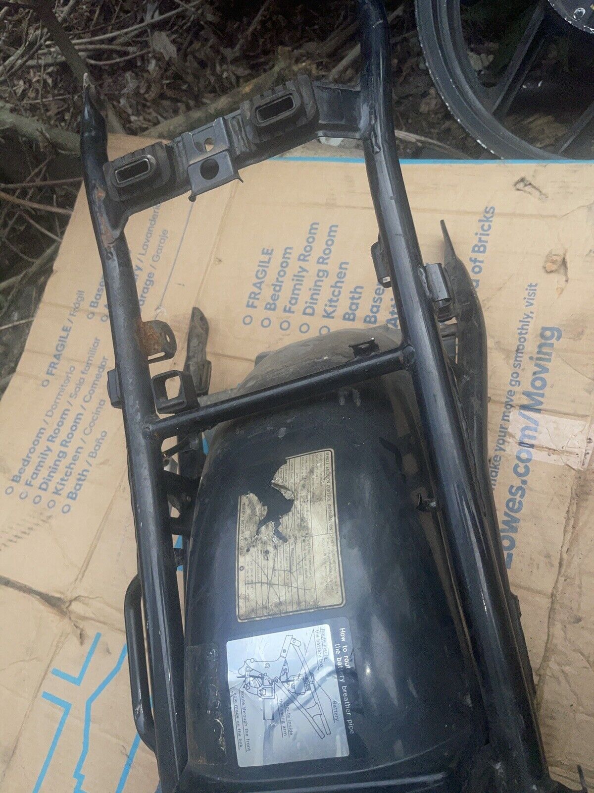 86-87 Yamaha FJ1200 Rear Sub Frame Subframe 1TX-21190-00-33 Seat Rail