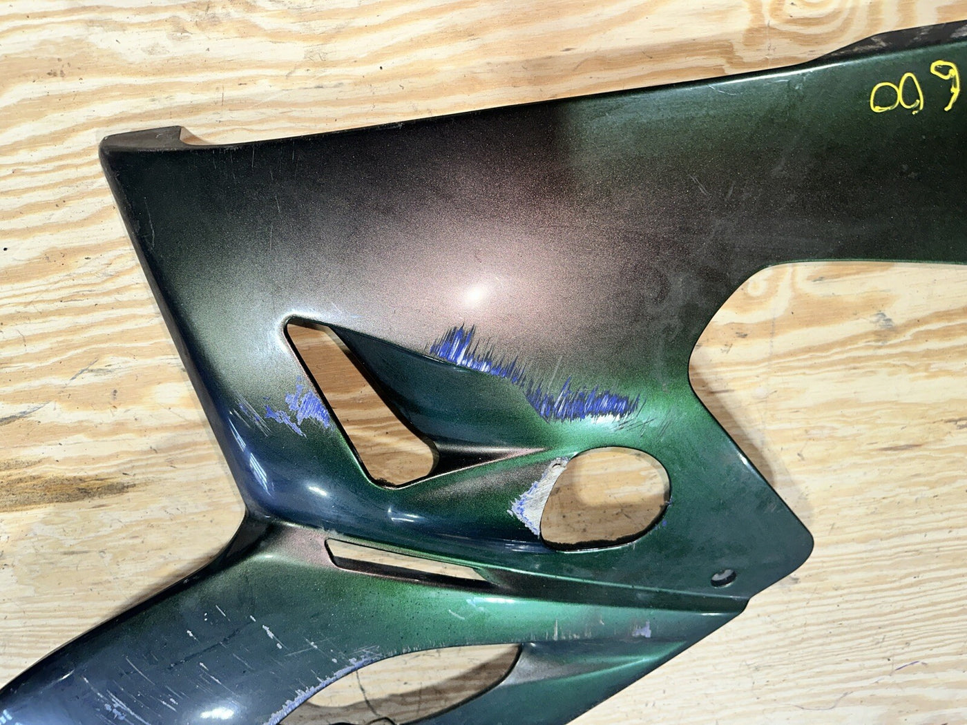 97-07 YAMAHA YZF600R RIGHT LOWER MID UPPER SIDE FAIRING COWL