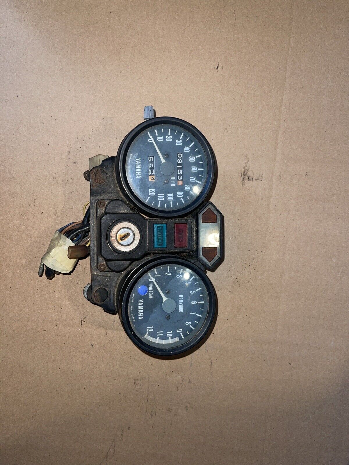 OEM 1977 Yamaha XS 400 XS400D Meter Speedo Tach Gauges