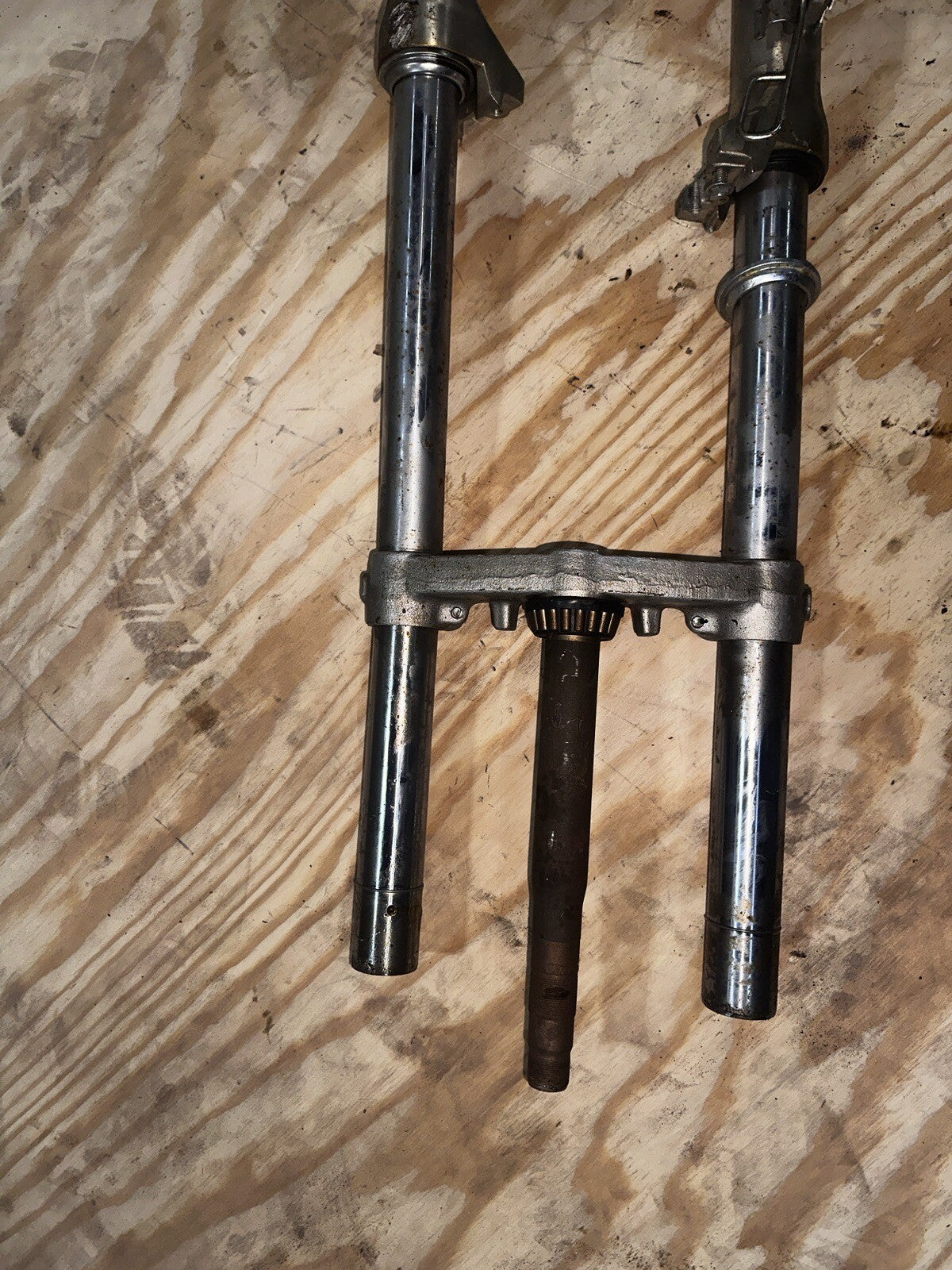 1985 85 84 YAMAHA VIRAGO Xv1000 XV 1000 FRONT FORKS Triple Clamp Steering BENT