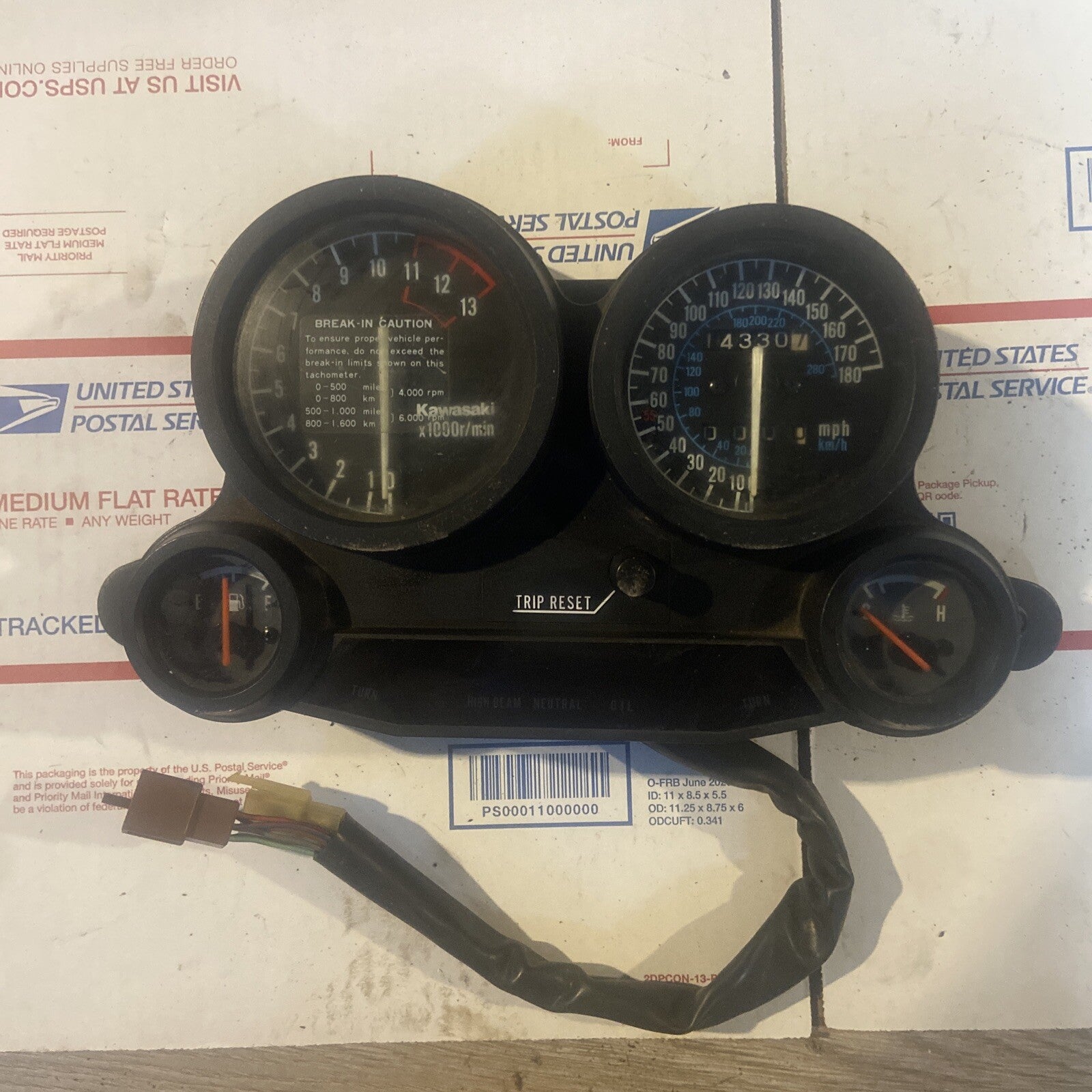 1990 KAWASAKI NINJA ZX10 SPEEDO TACH GAUGES DISPLAY CLUSTER SPEEDOMETER