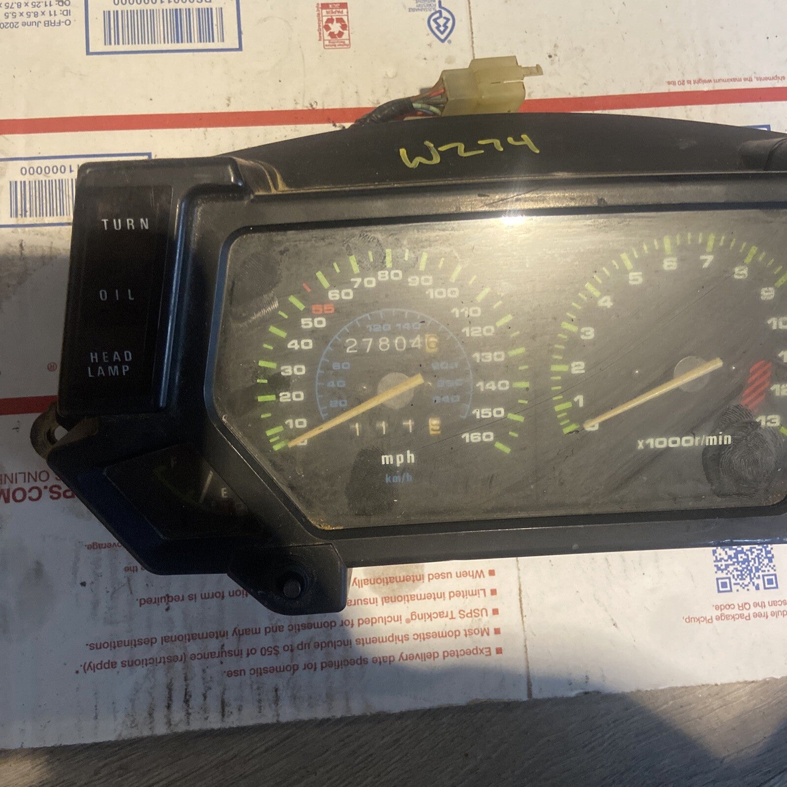 1988 KAWASAKI NINJA 600C SPEEDO TACH GAUGES DISPLAY CLUSTER SPEEDOMETER MK1