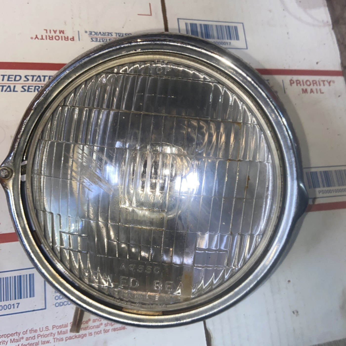 VINTAGE 1970'S-1980'S STANLEY MOTORCYCLE HEADLIGHT GLASS USED