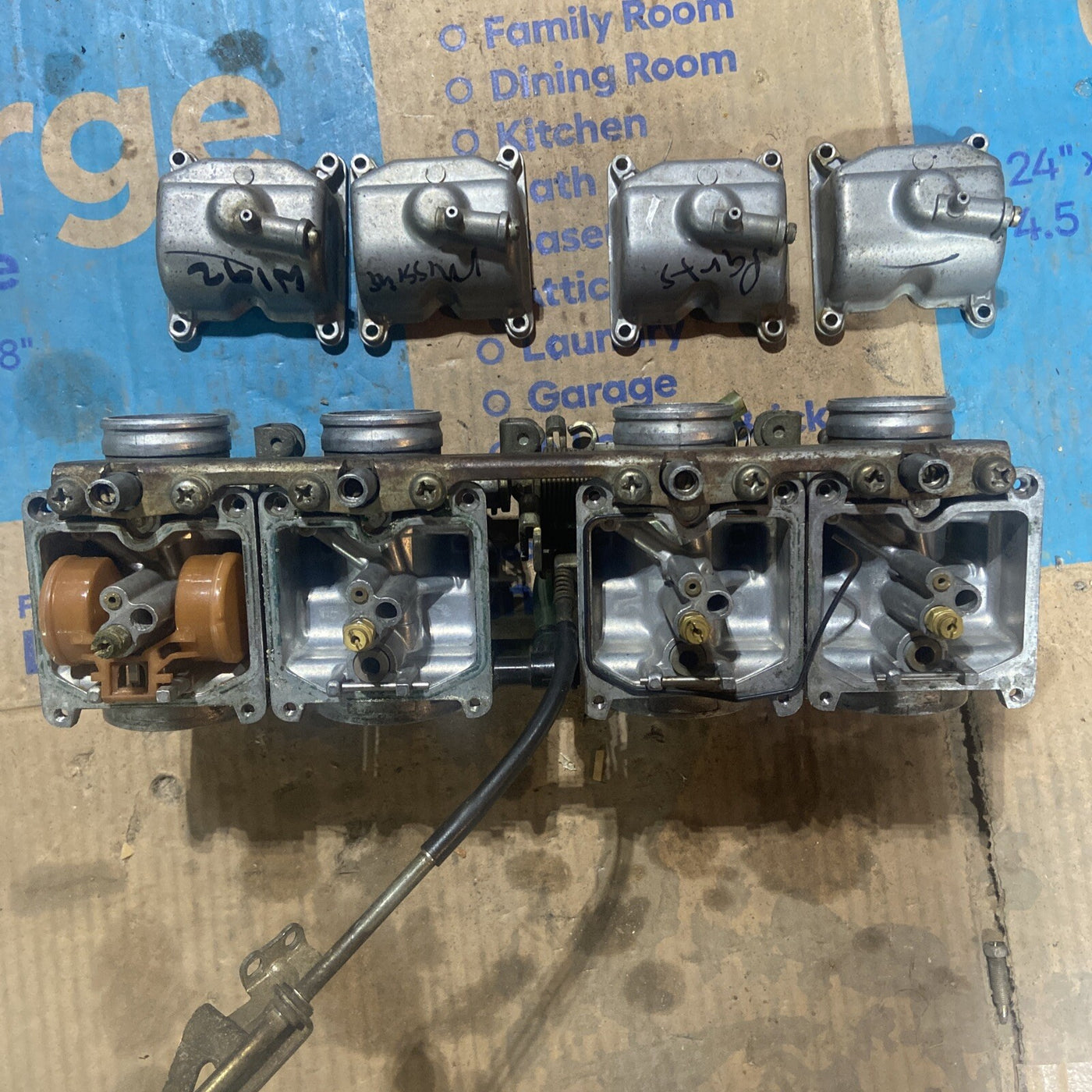 1991 kawasaki Ninja ZX 600 carburetors carbs carb set rack