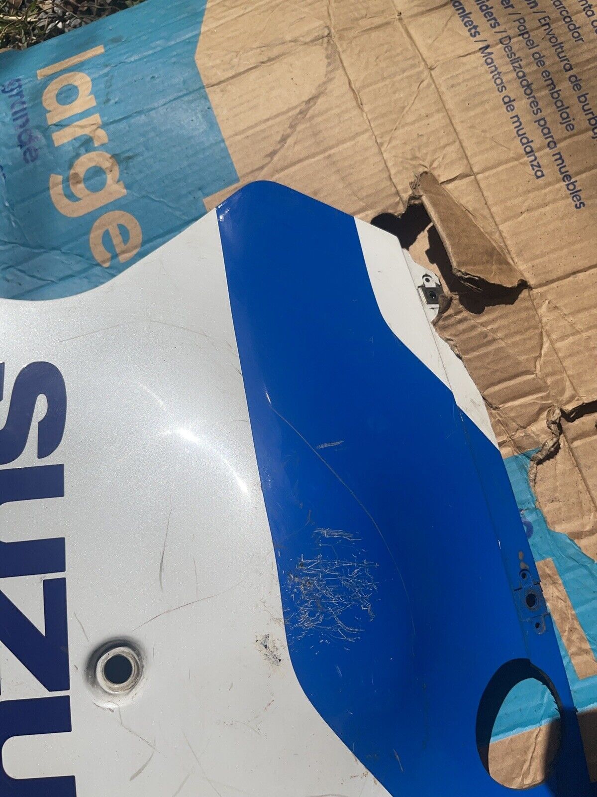 91-92 GSXR 750 RIGHT LOWER BOTTOM BELLY SIDE FAIRING COWL PLASTIC