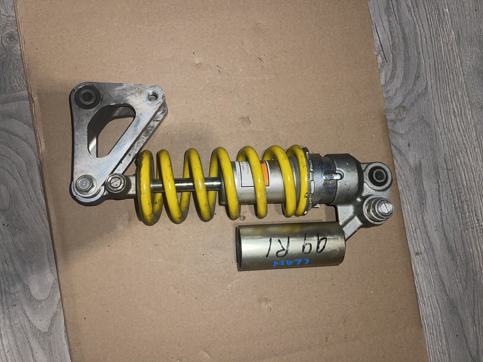 2002 02 99-02 YAMAHA YZFR6 YZF R6 REAR SHOCK YELLOW ADJUSTABLE SPRING ASSEMBLY