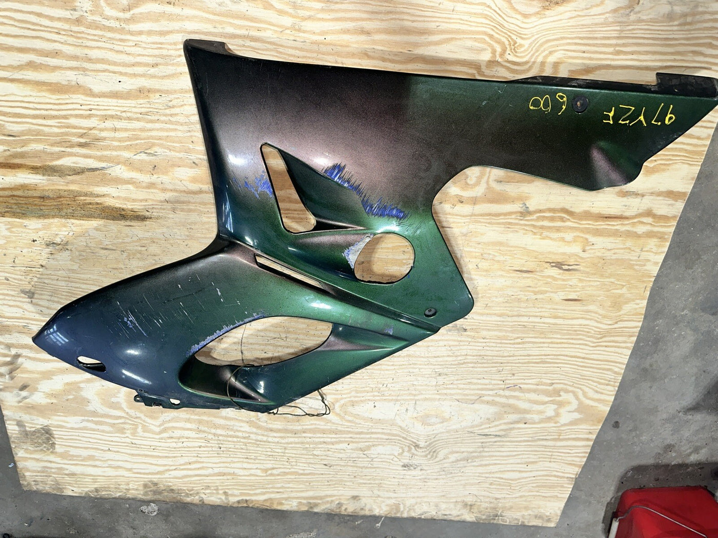 97-07 YAMAHA YZF600R RIGHT LOWER MID UPPER SIDE FAIRING COWL