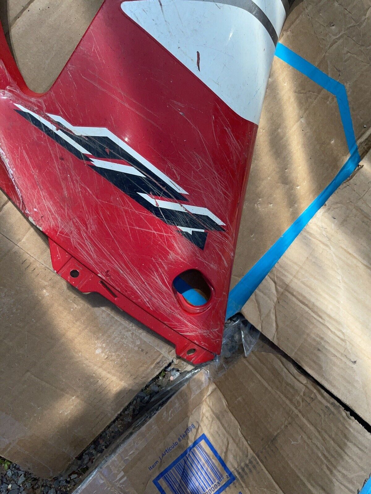 98-01 YAMAHA YZF R1 LEFT MID UPPER SIDE FAIRING COWL PLASTIC