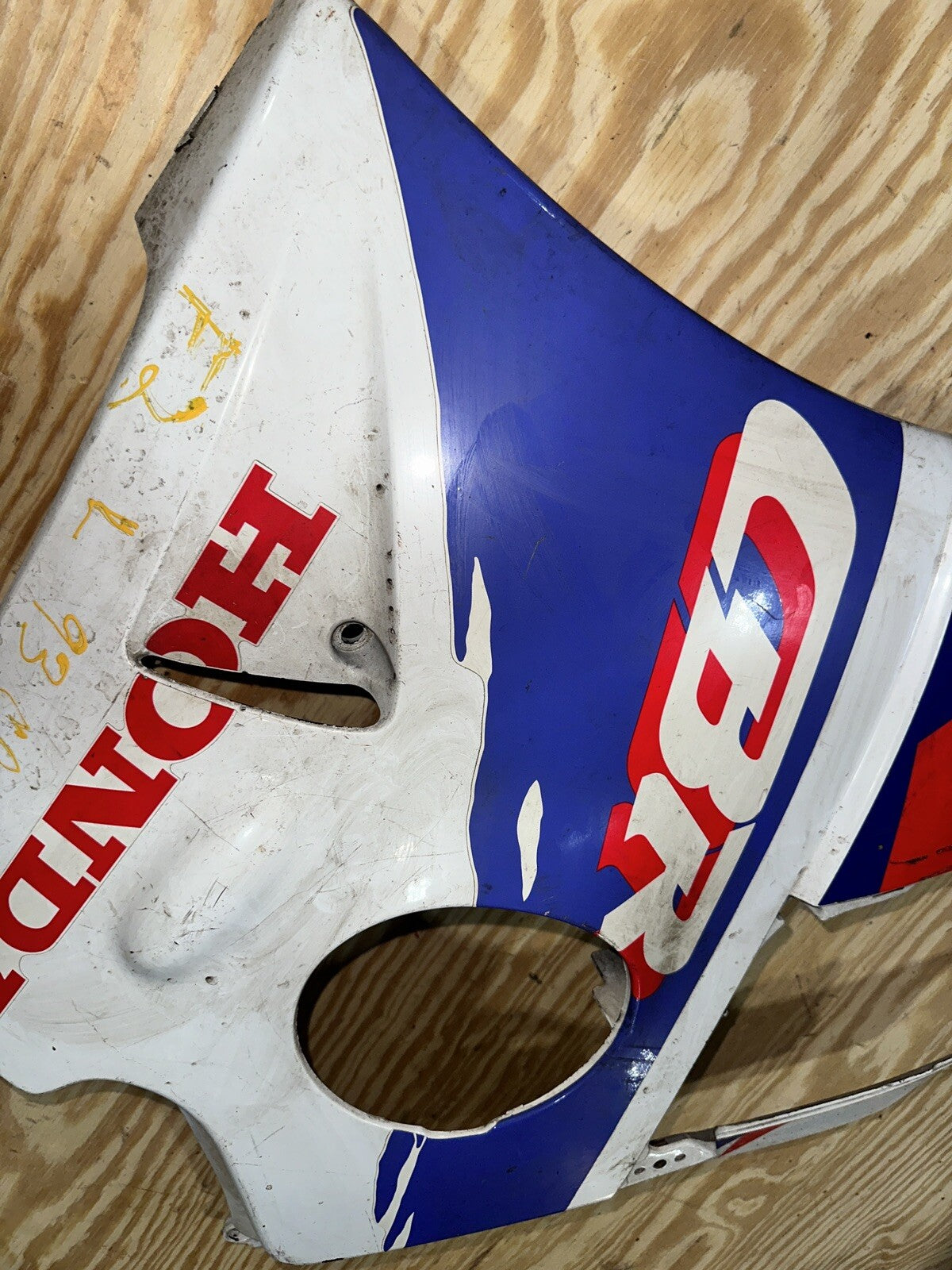 91-94 HONDA CBR600F2 LEFT MID UPPER SIDE FAIRING COWL PLASTIC