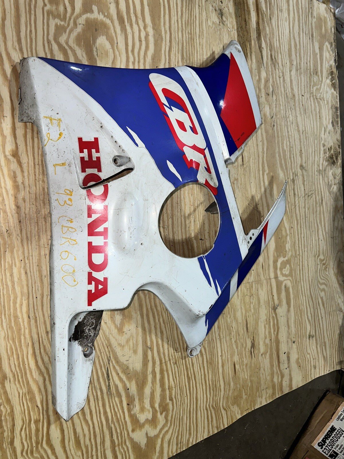 91-94 HONDA CBR600F2 LEFT MID UPPER SIDE FAIRING COWL PLASTIC