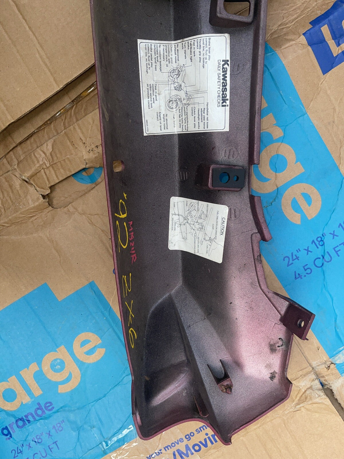 92 KAWASAKI ZX600 ZX 600 ZX-6 NINJA REAR TAIL COWL, FAIRING, RIGHT