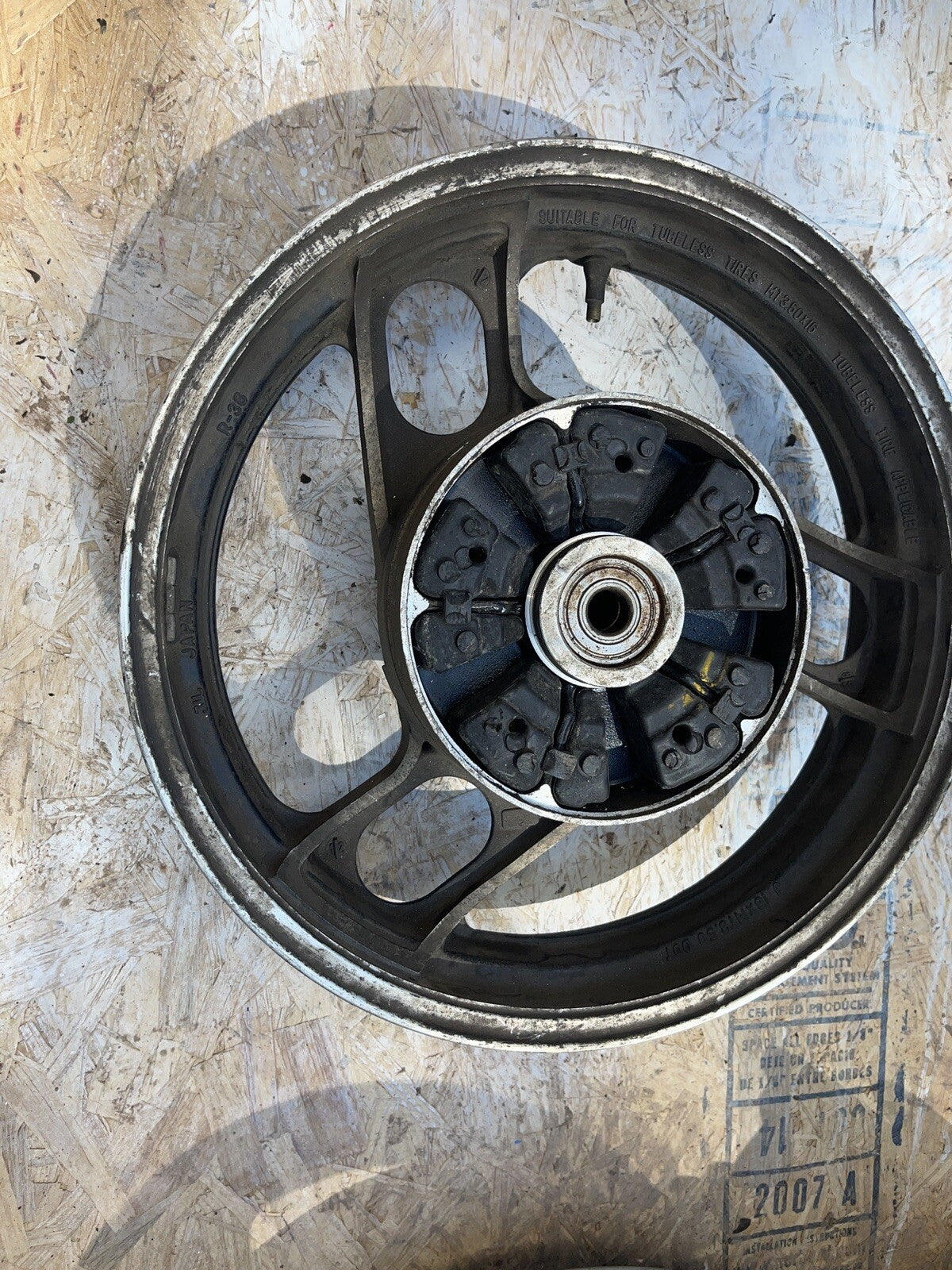 STRAIGHT! OEM Rear Wheel 84-85 FJ1100 FJ 1100 Back Rim `86 FJ1200 1200 