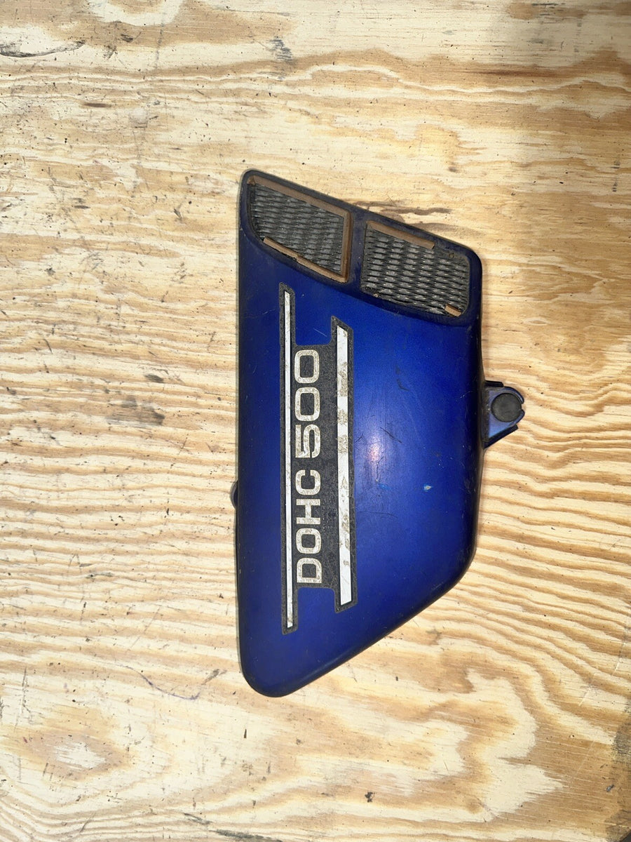 1973-74 Yamaha TX500 Blue DOHC Right Side Cover Frame Cover