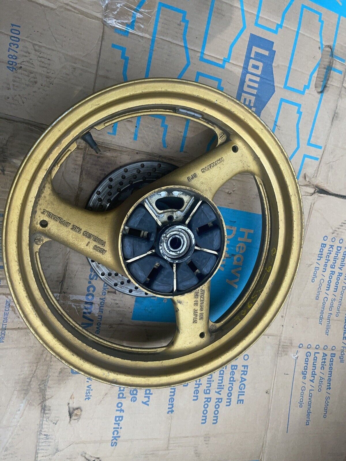 1990 90 Suzuki GSX600 GSX 600 Wheel Rim Straight 17x3.5 Rear Back 