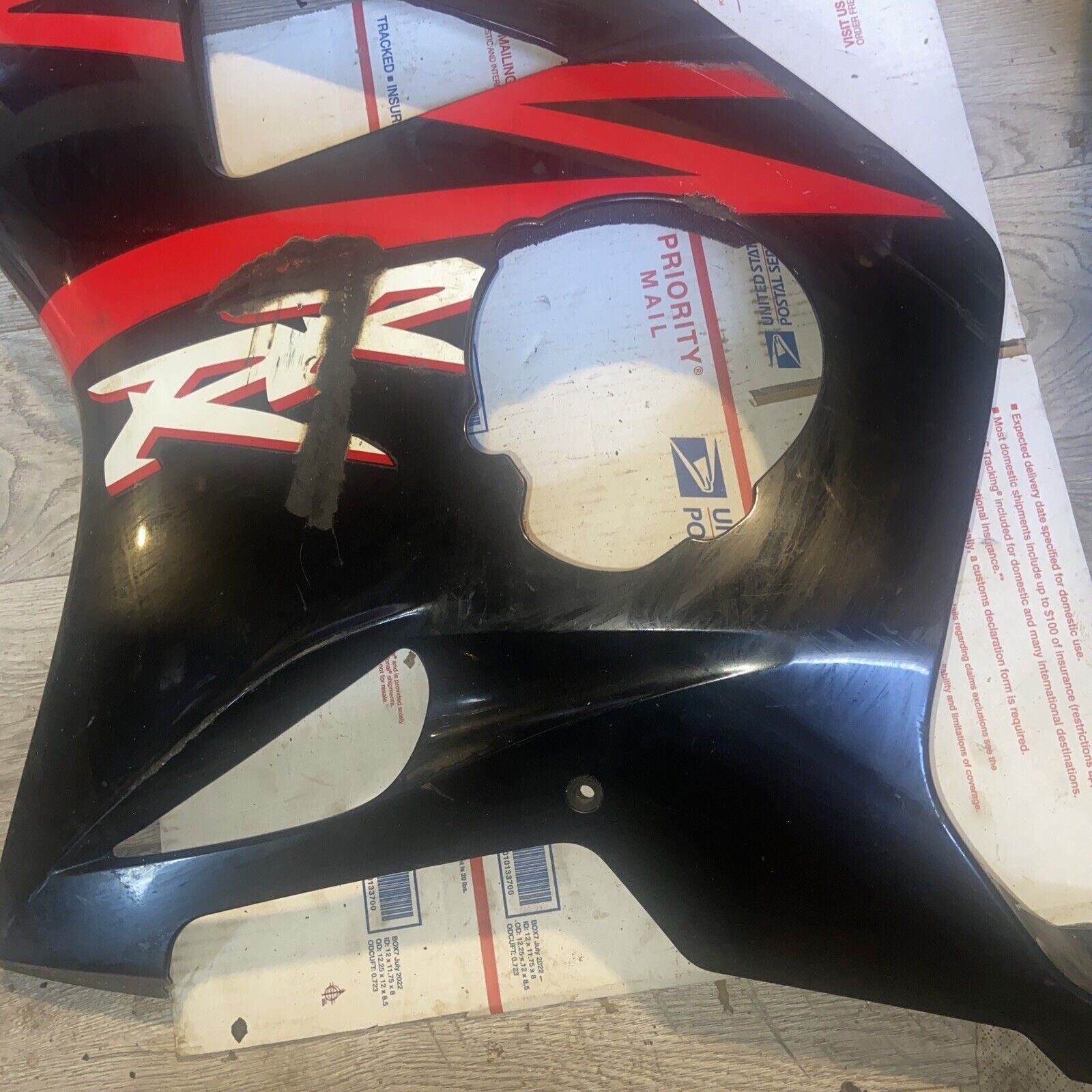 02 03 HONDA CBR 954 RR LEFT LOWER MID FAIRING OEM