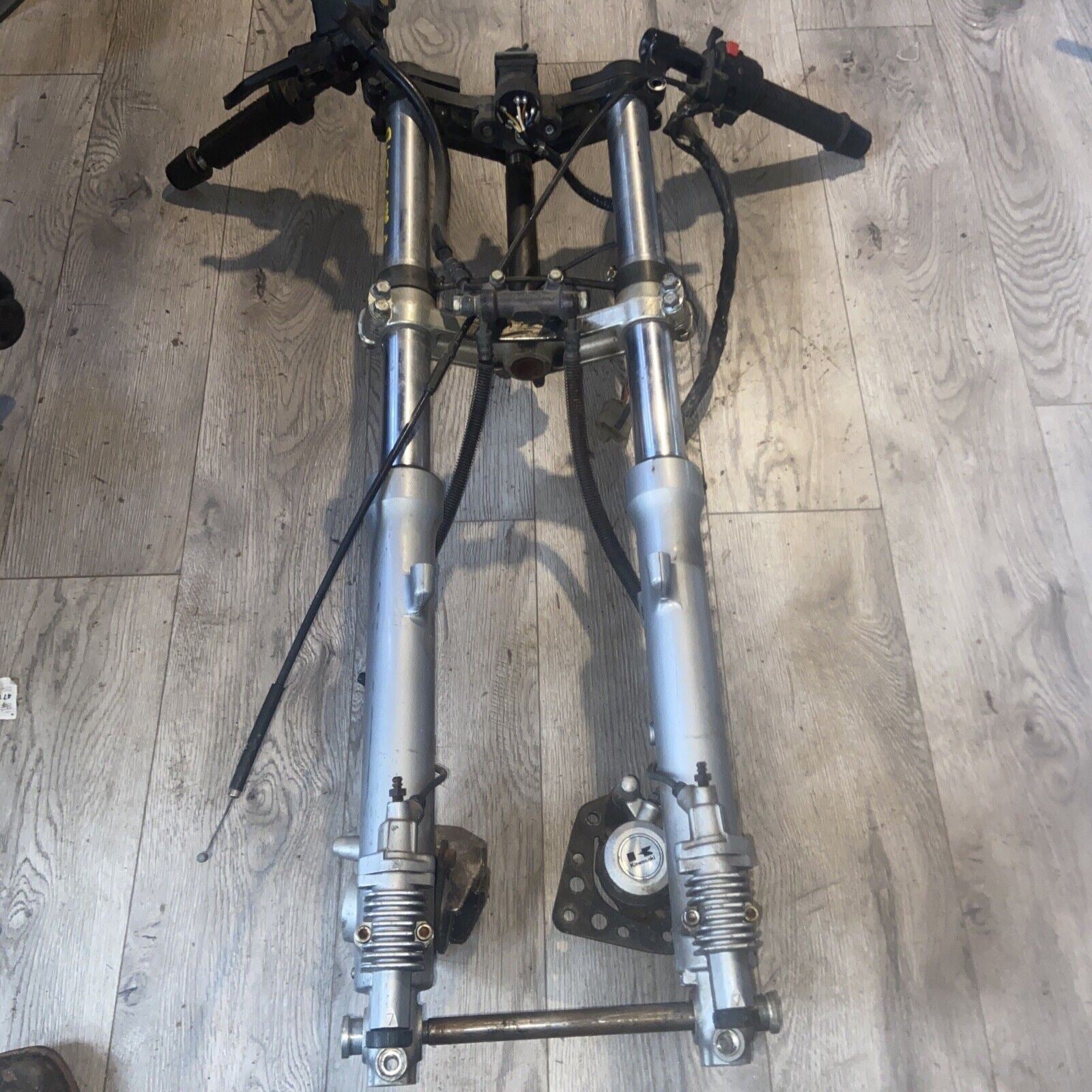 86 Kawasaki ZX1000A Ninja Front Forks With Brakes Calipers And Ignition Switch