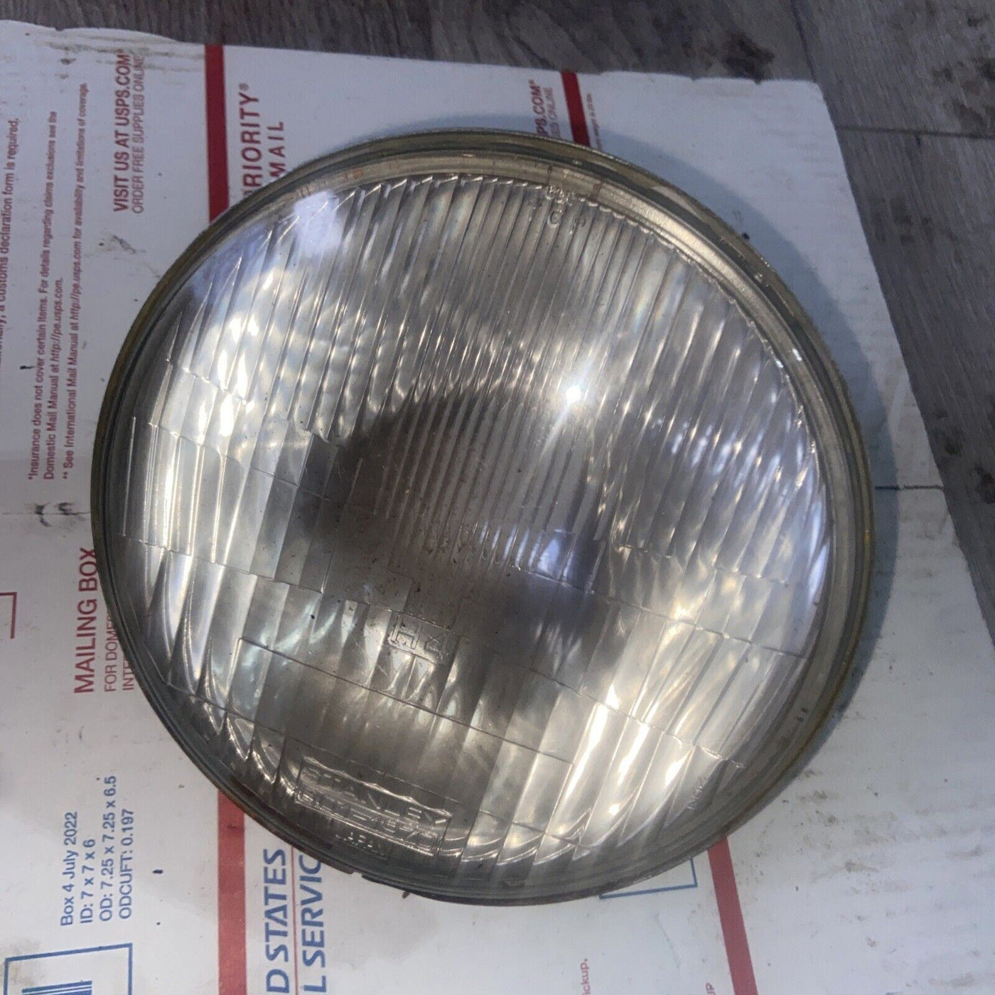 VINTAGE 1970'S-1980'S STANLEY MOTORCYCLE HEADLIGHT GLASS USED